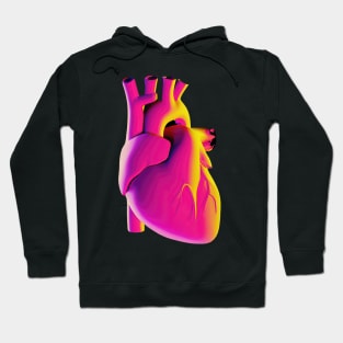 Realistic Heart Biology Science Retro Colorful Hoodie